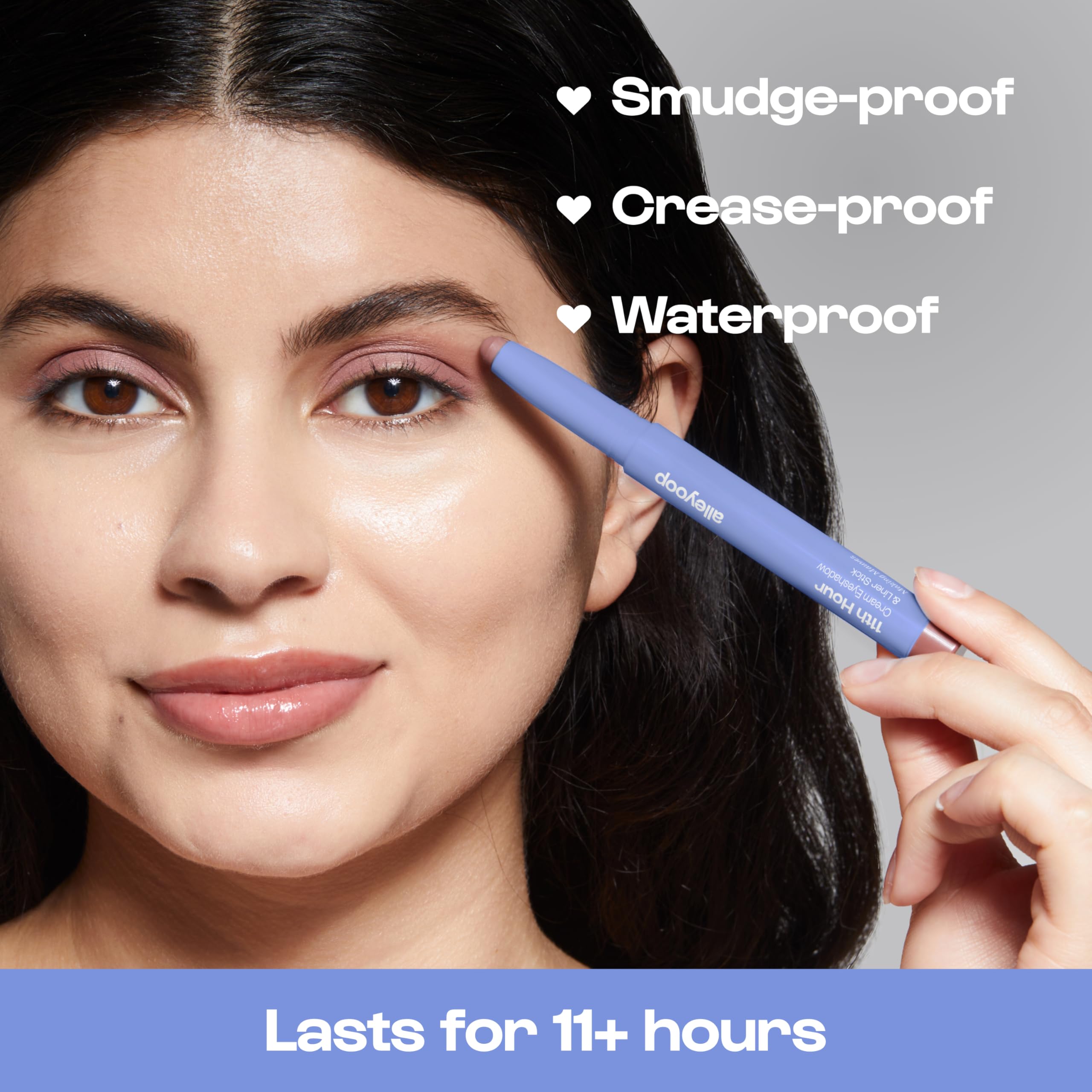ALLEYOOP 11th Hour eyeshadow and liner function demonstrates precision eyeliner from a single stick