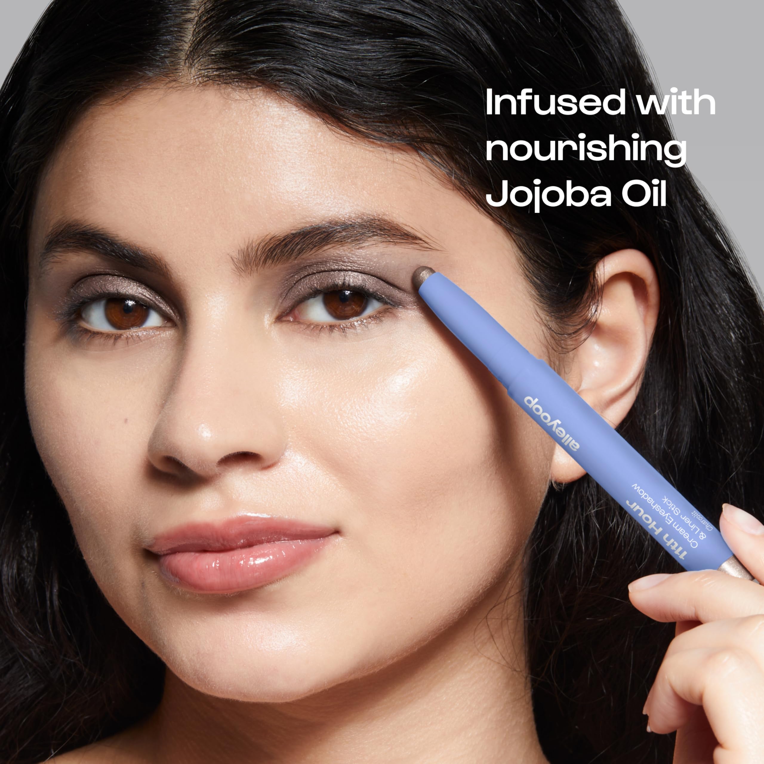 ALLEYOOP 11th Hour two-in-one eyeshadow and liner in gray shimmer.