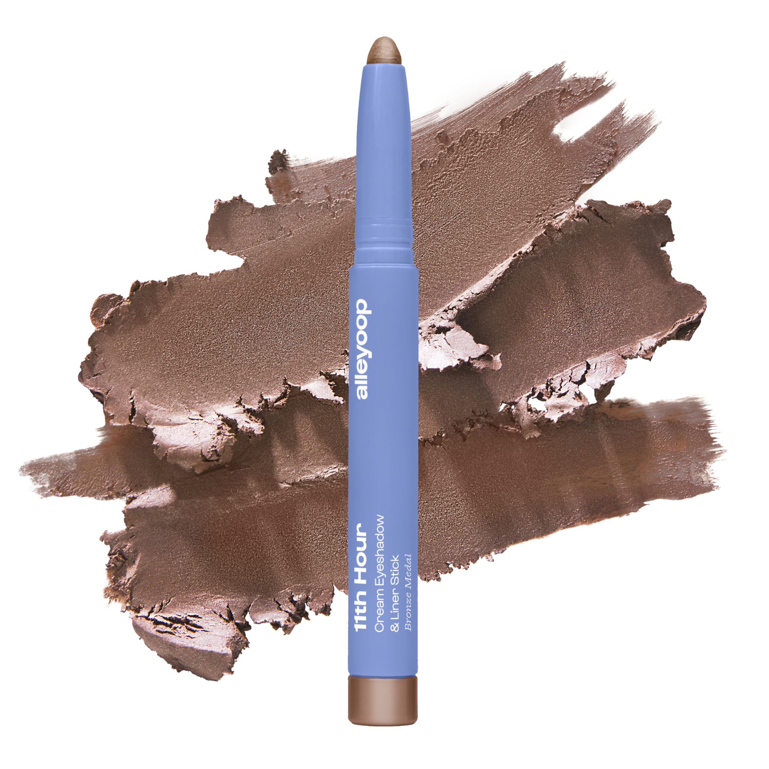 ALLEYOOP 11th Hour brown shimmer swatch on lid for long-wear color