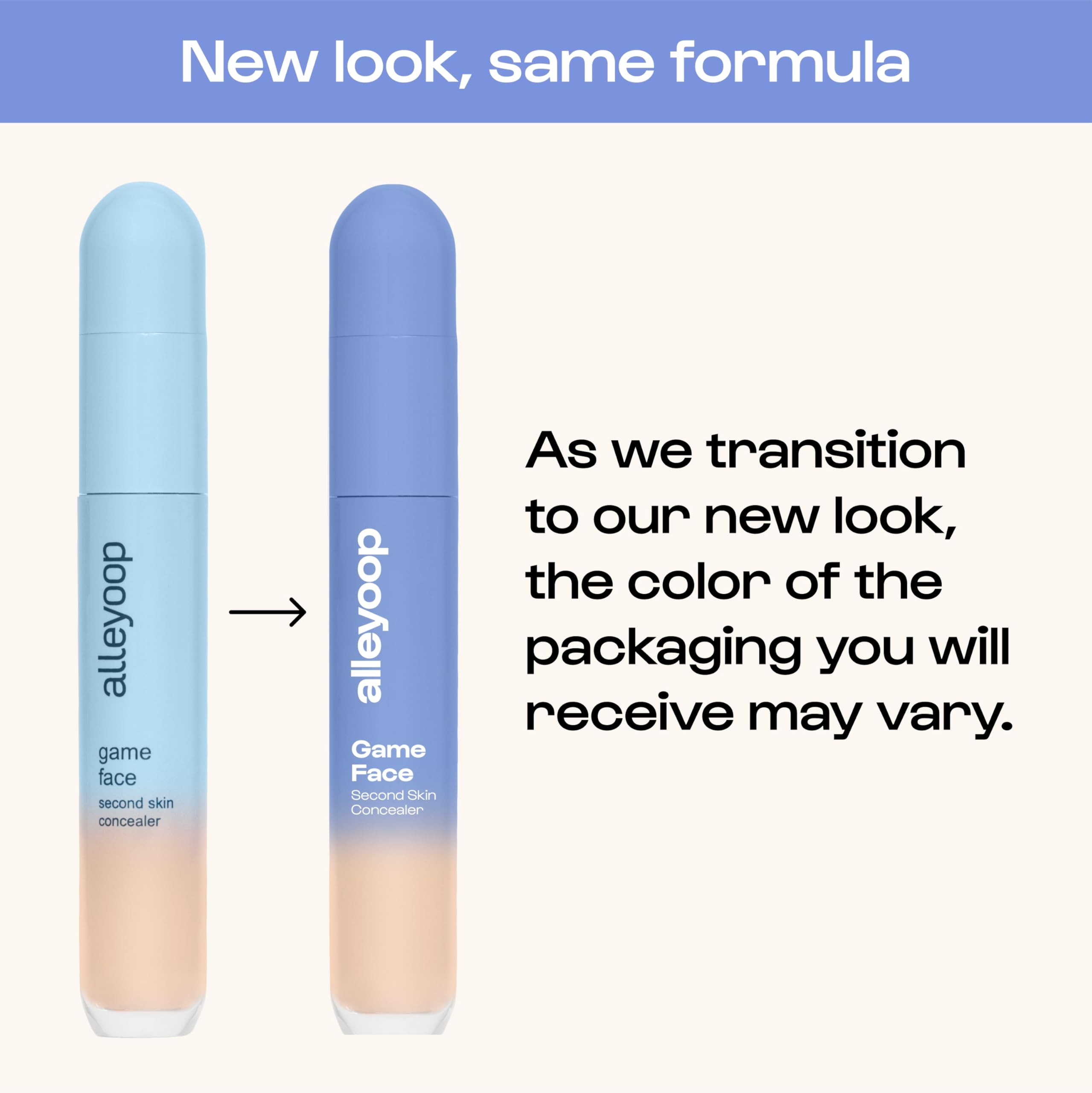 ALLEYOOP Game Face Concealer travel-size concealer with compact sponge for quick spot coverage.