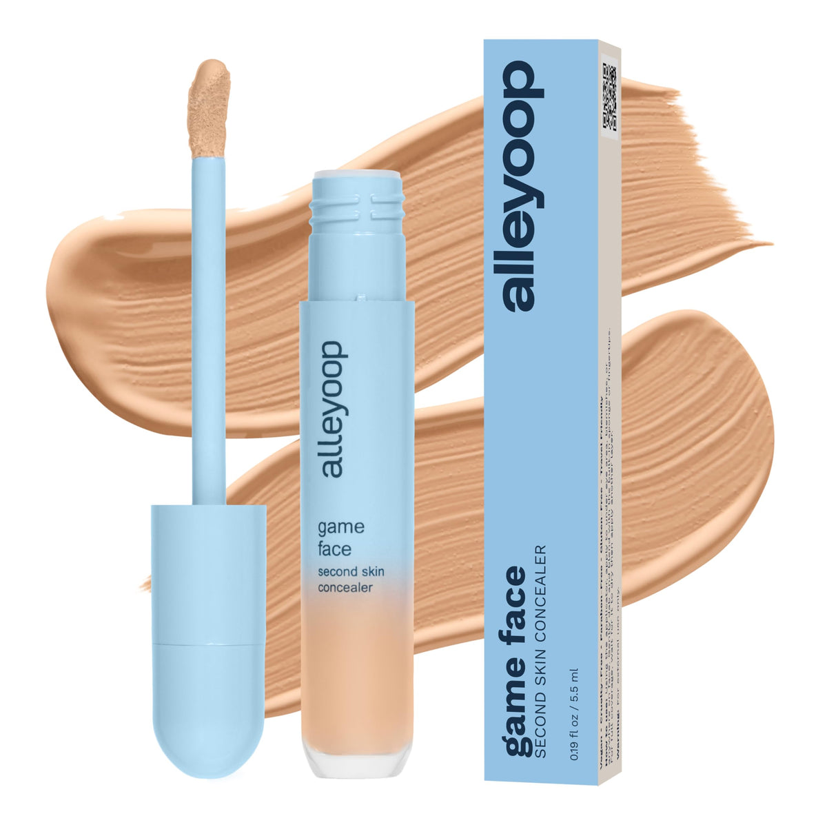 ALLEYOOP Game Face Concealer under-eye coverage with buildable brightness for tired-looking skin.