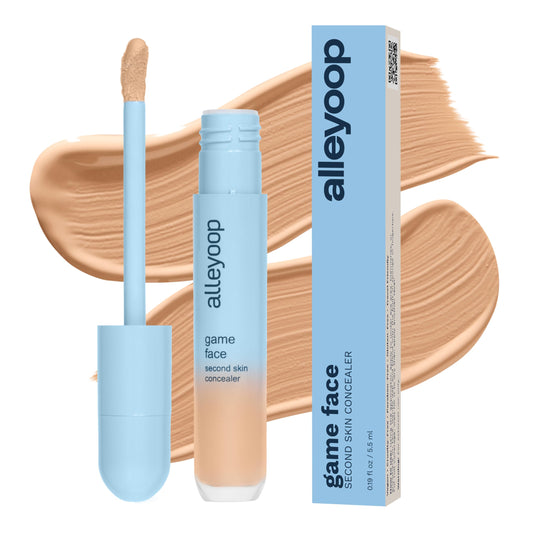 ALLEYOOP Game Face Concealer under-eye coverage with buildable brightness for tired-looking skin.