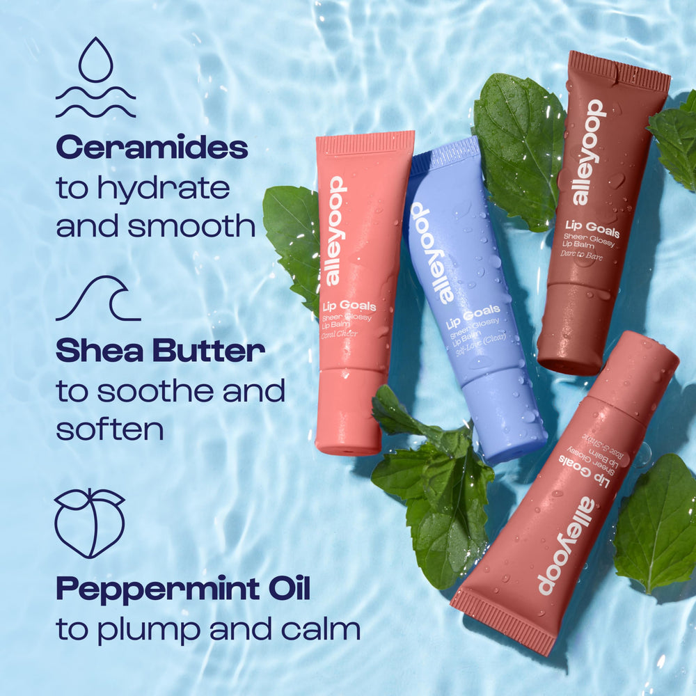 ALLEYOOP Lip Goals peppermint-scent offers refreshing minty sensation.
