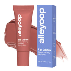 ALLEYOOP Lip Goals tube-application demonstrates on-the-go hydration and gloss.