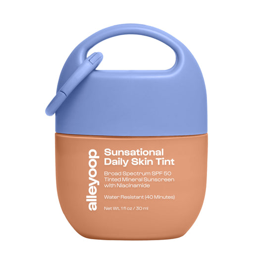 ALLEYOOP Sunsational bottle with SPF 50 for daily mineral protection.