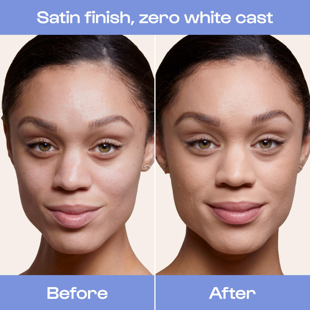 ALLEYOOP Sunsational SPF50 coverage demonstrates strong UV protection with zero white cast