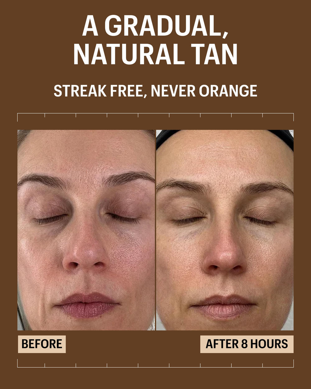 Allies of Skin Daily SPF 50 self-tanner for face gradual tan progress, even tone