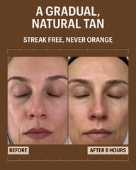 Allies of Skin Daily SPF 50 self-tanner for face gradual tan progress, even tone