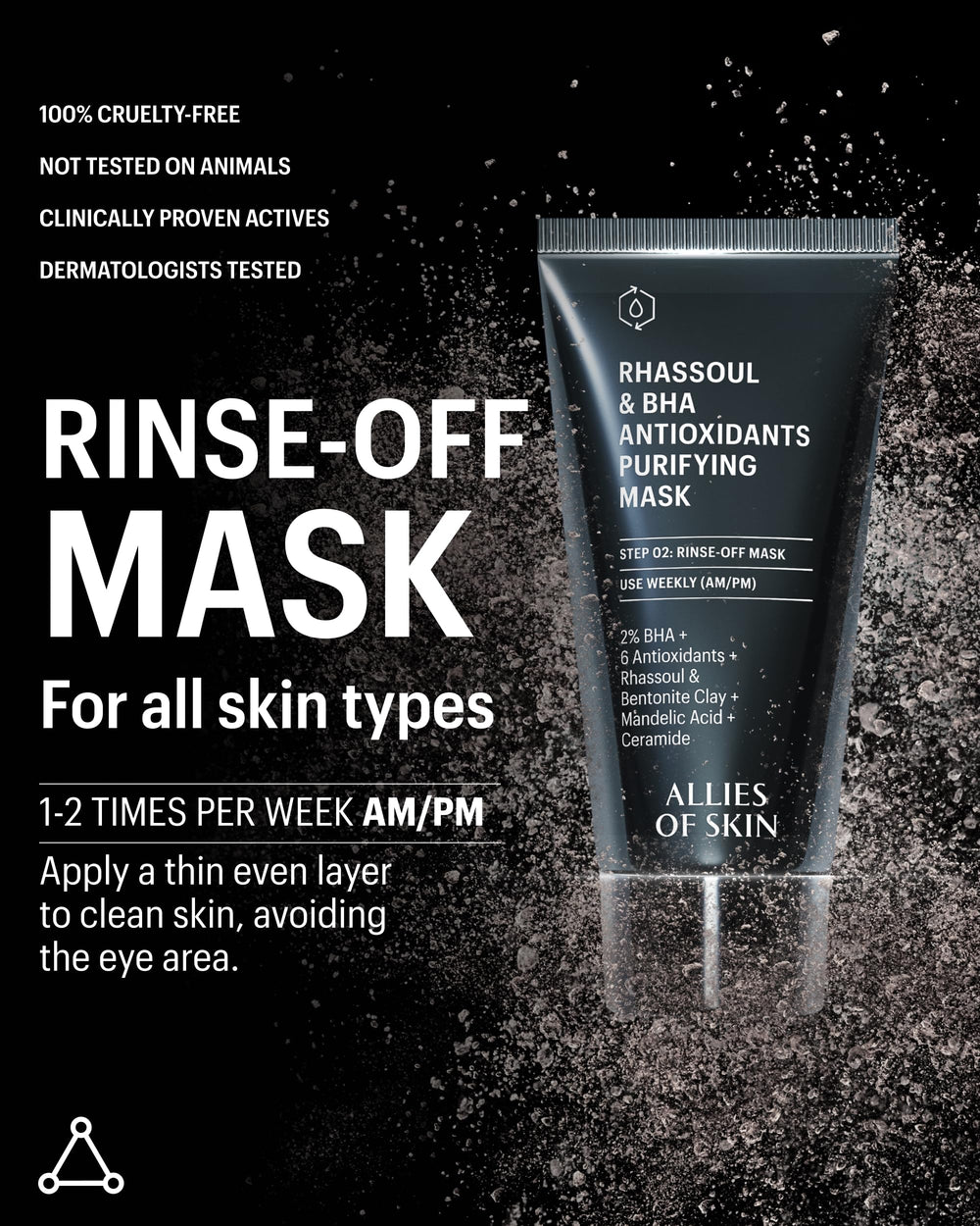 Allies of Skin box shows dermatologist-tested and cruelty-free seals