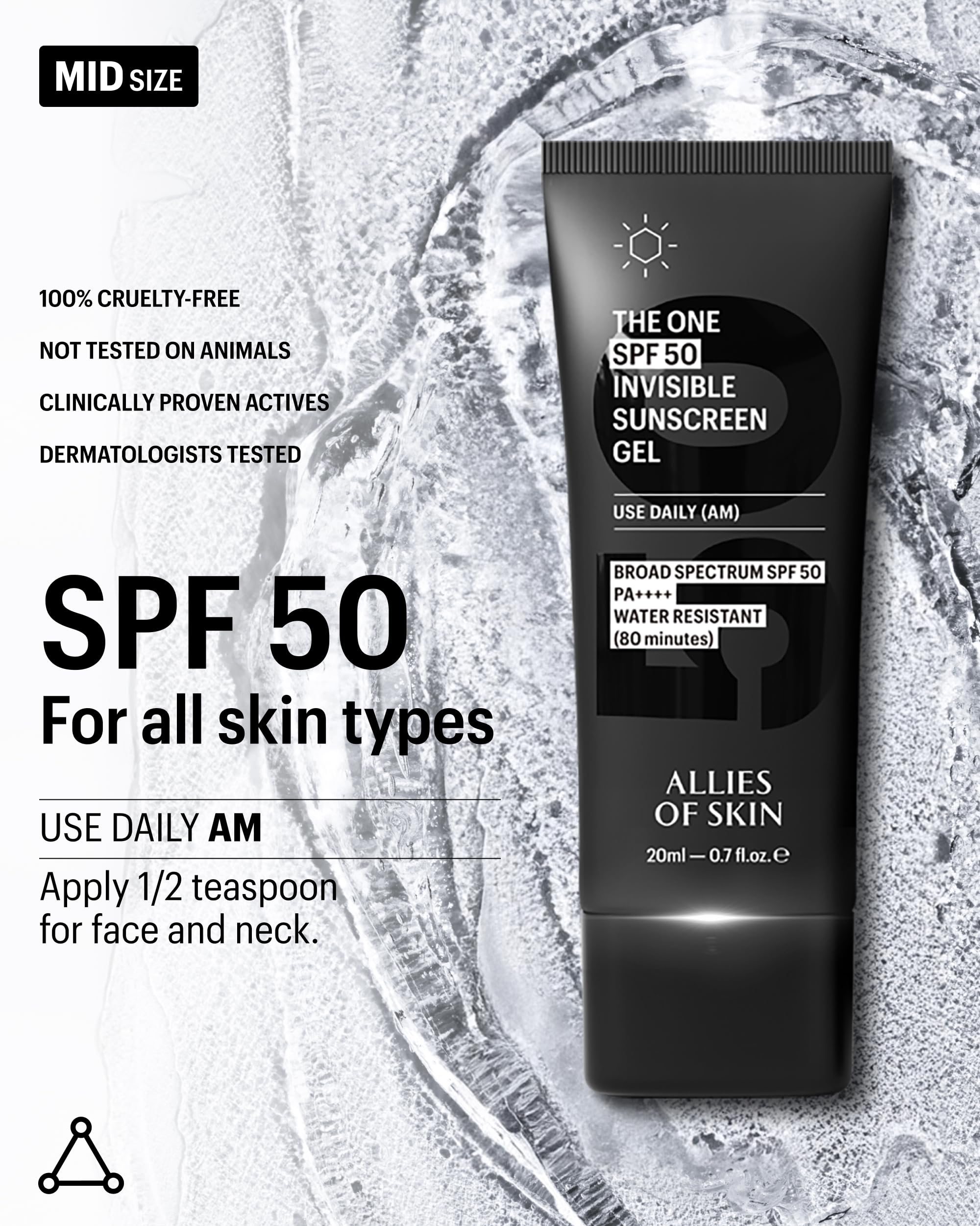 Allies of Skin dermatologist-tested label on product packaging