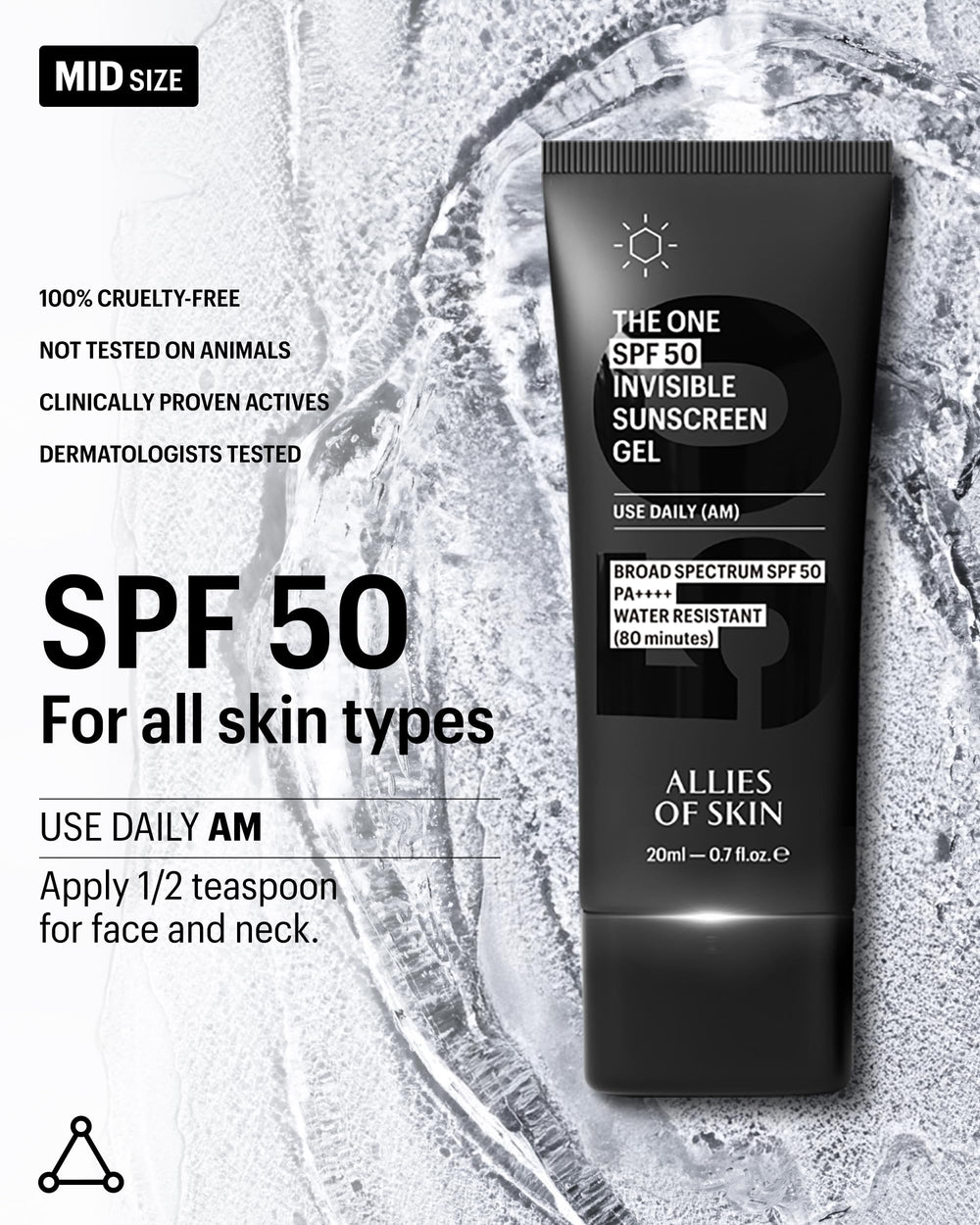 Allies of Skin dermatologist-tested label on product packaging