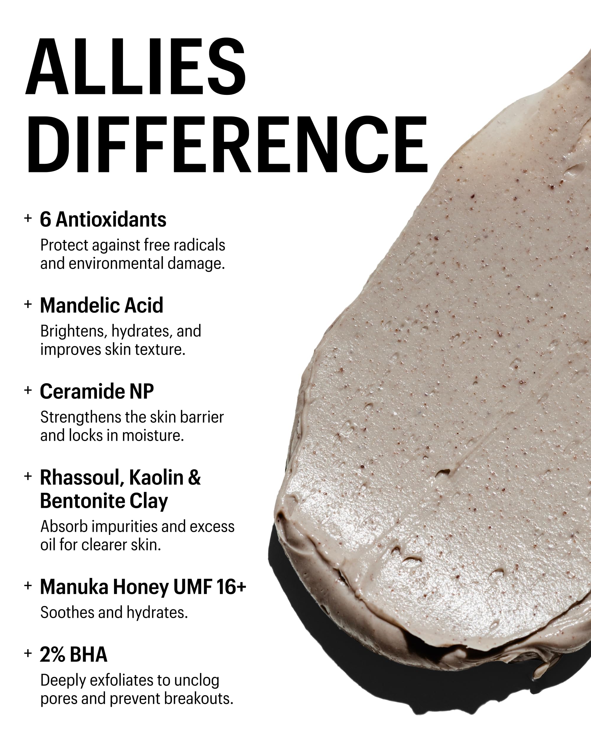 Allies of Skin jar label highlights Manuka Honey UMF 16+