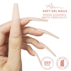Application demo with UV glue and press-on tips.