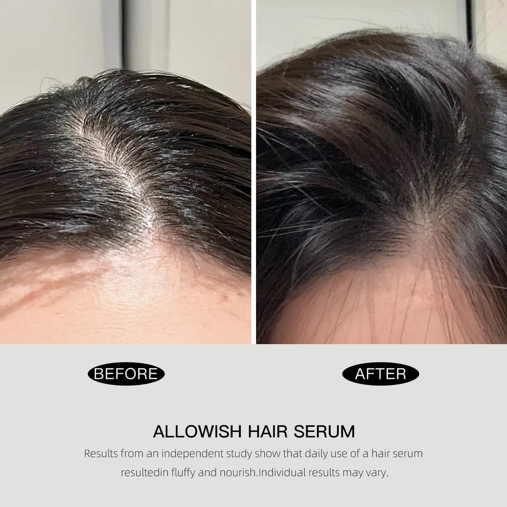 Hair after treatment shows nourished shine and smoother texture with ALLOWISH