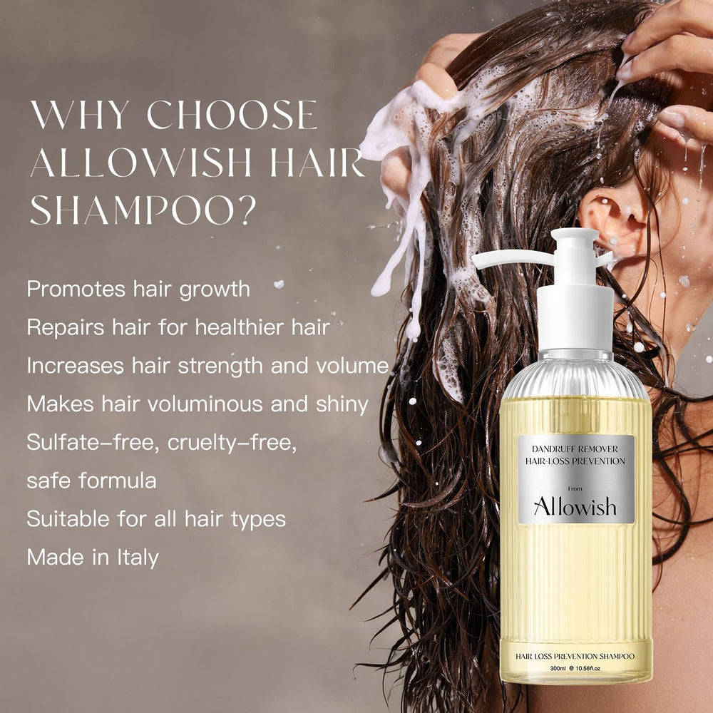 ALLOWISH shampoo lather on hands shows gentle cleansing
