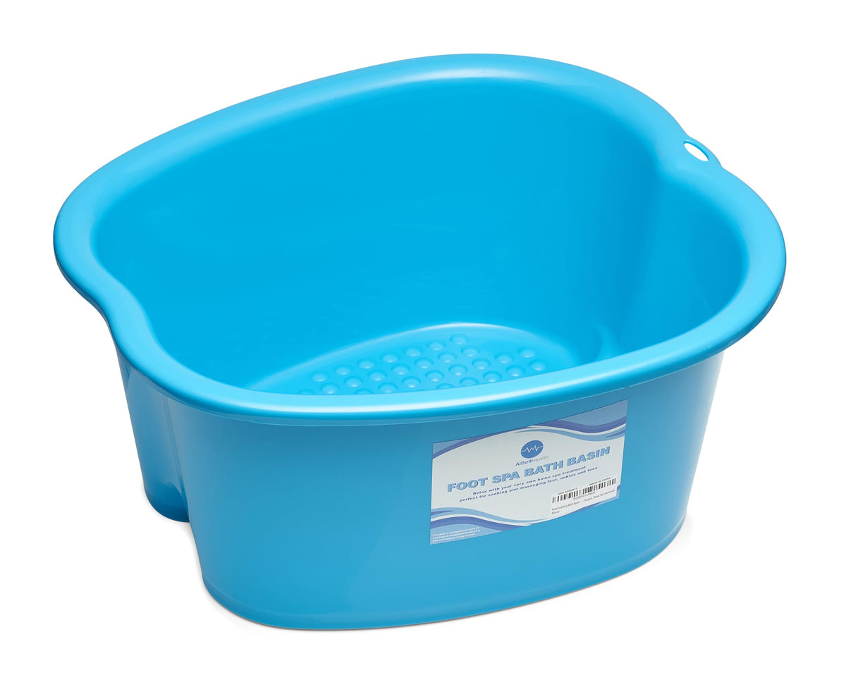 AllSett Health foot soaking basin in blue, large size for home spa use