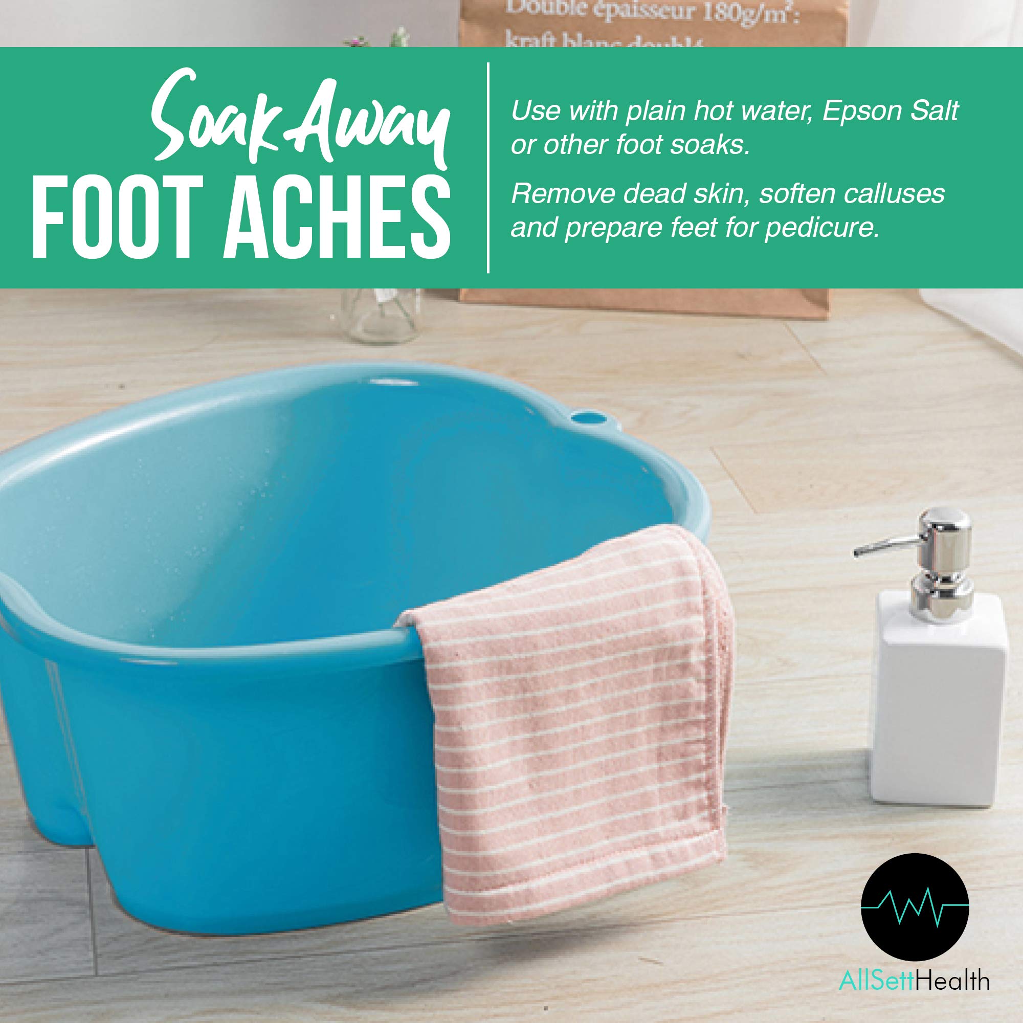 AllSett Health basin with seven-inch high walls for deep soaks