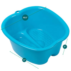 Blue AllSett Health foot basin set up in a home spa area