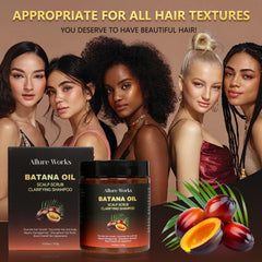 Allure Works Exfoliating Scalp Scrub hair-ends-soft shows smoothing after wash