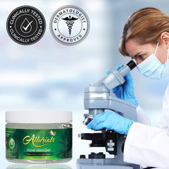 Environmentally friendly packaging and cruelty-free Allurials gel.