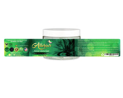 USA-made Allurials Aloe Vera Gel label on display.