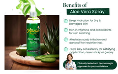 Allurials Aloe Vera Spray applied to hand for hydration.