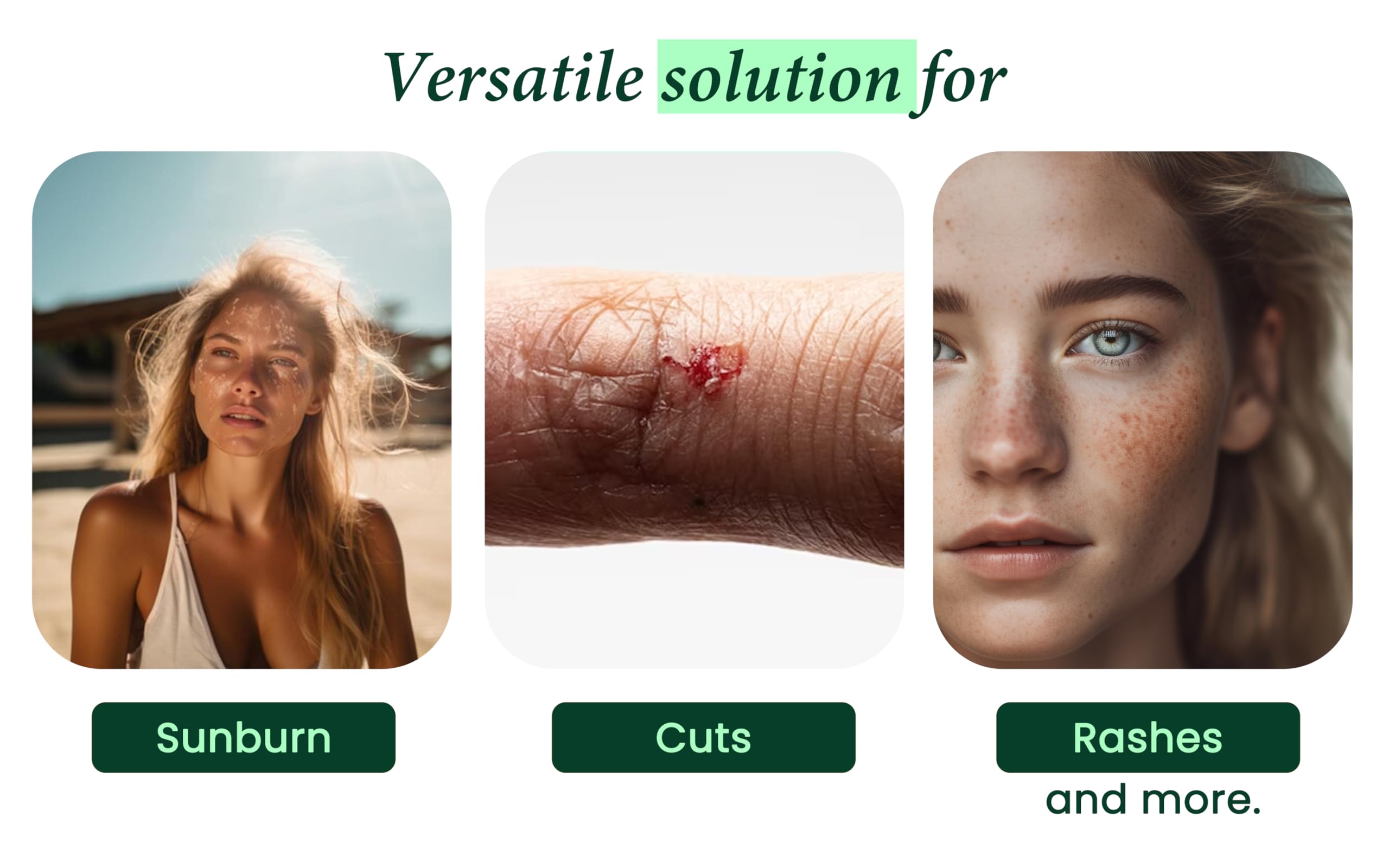 Allurials Aloe Vera Spray on hair to calm scalp.