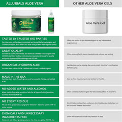 Allurials Aloe Vera Spray helps scalp irritation and dandruff.