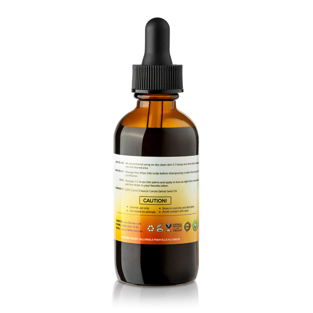 Allurials carrot seed oil hair ends nourish and smooth tips.