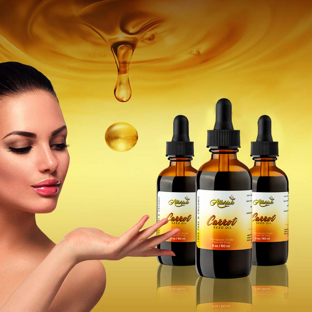Allurials carrot seed oil organic ingredients unrefined formula.