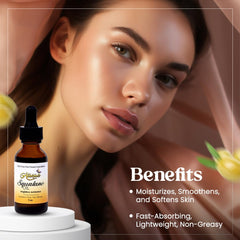 Allurials Squalane Oil dropper pour demonstrating thin, fast-absorbing texture