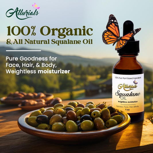 Allurials Squalane Oil label detail highlighting vegan cruelty-free formula