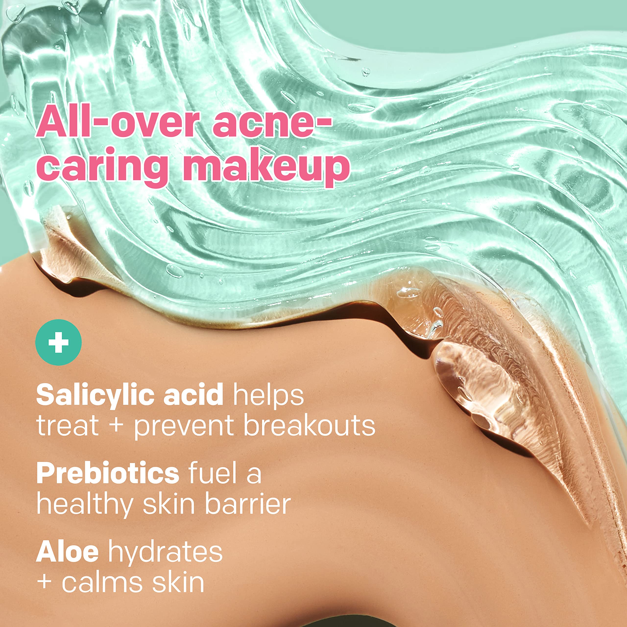 Almay Clear Complexion Foundation cream texture ready for smooth, gentle application.