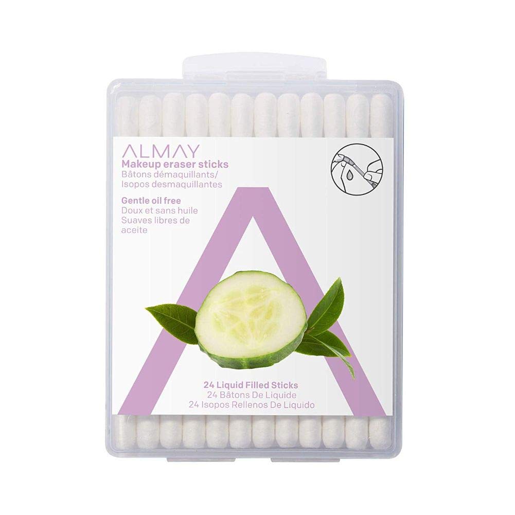 Almay eye makeup remover sticks with aloe provide oil-free cleansing around the eyes.