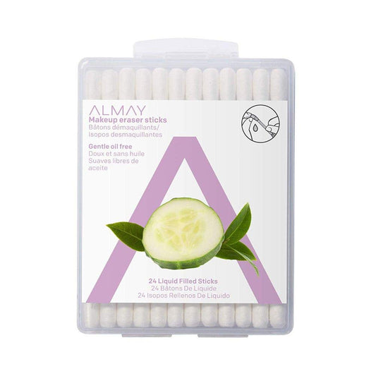 Almay eye makeup remover sticks with aloe provide oil-free cleansing around the eyes.