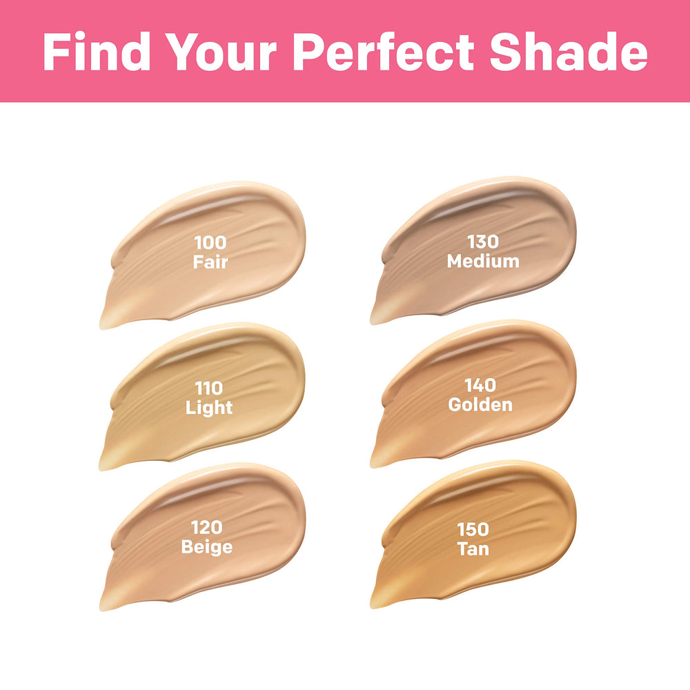 Almay Skin Perfecting Healthy Biome Foundation with vitamin E antioxidant during makeup wear
