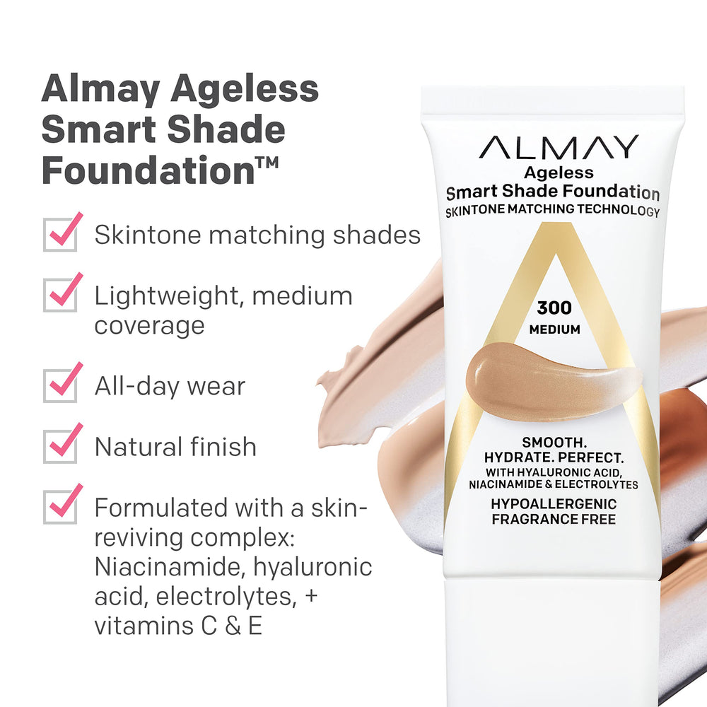 Almay Smart Shade Foundation application blend for a natural, skin-like finish.