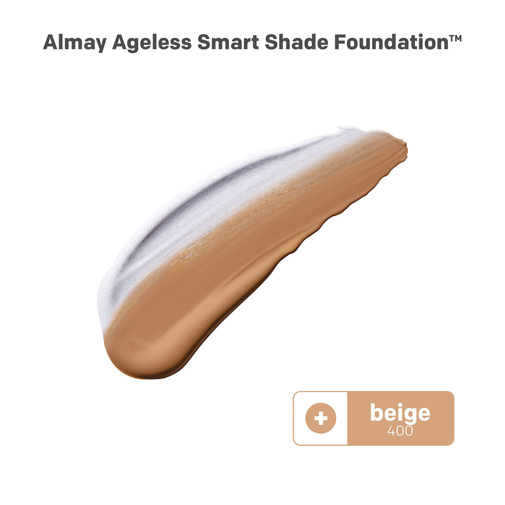 Almay Smart Shade Foundation shade morph demonstrates color-adjusting blend as you apply.
