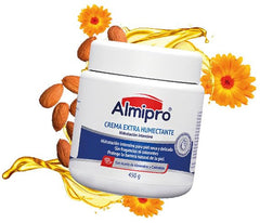 Almipro fragrance-free packaging signals a gentle option for sensitive skin users.