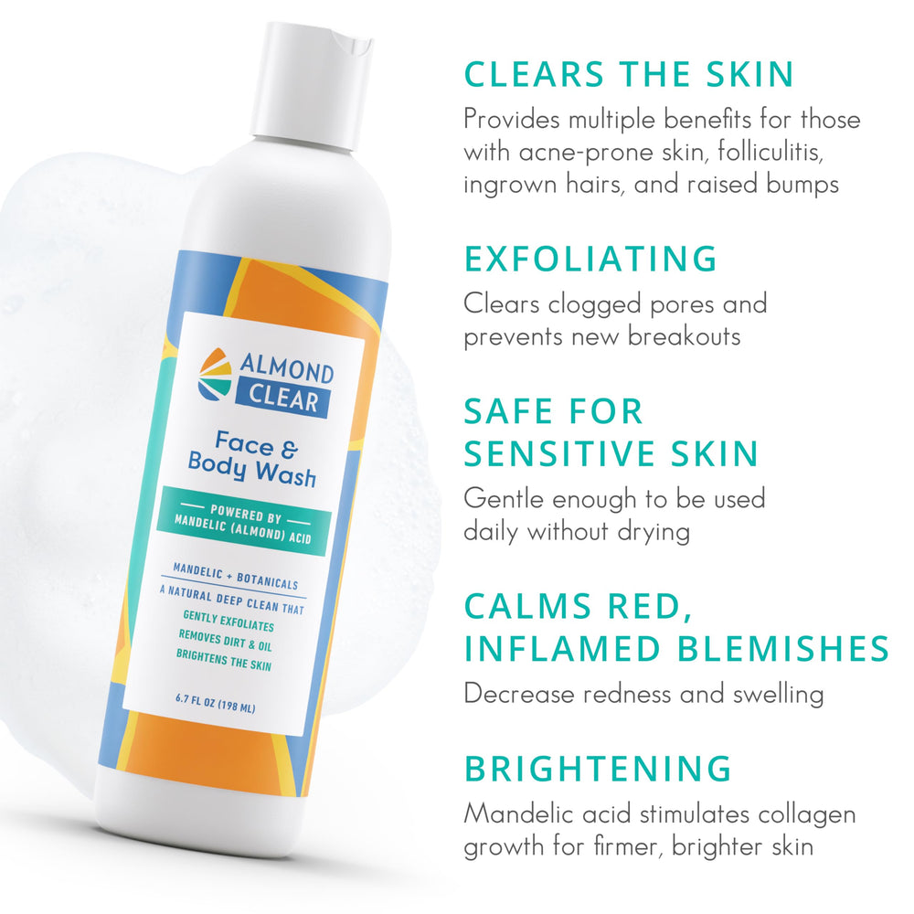 Almond Clear fragrance-free gel closeup showing gentle formula.