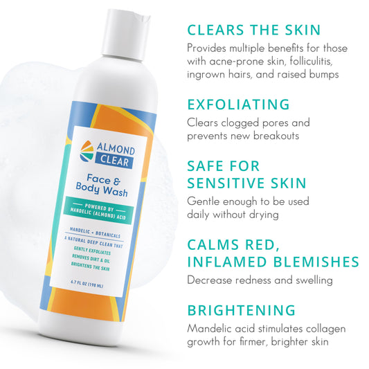 Almond Clear fragrance-free gel closeup showing gentle formula.