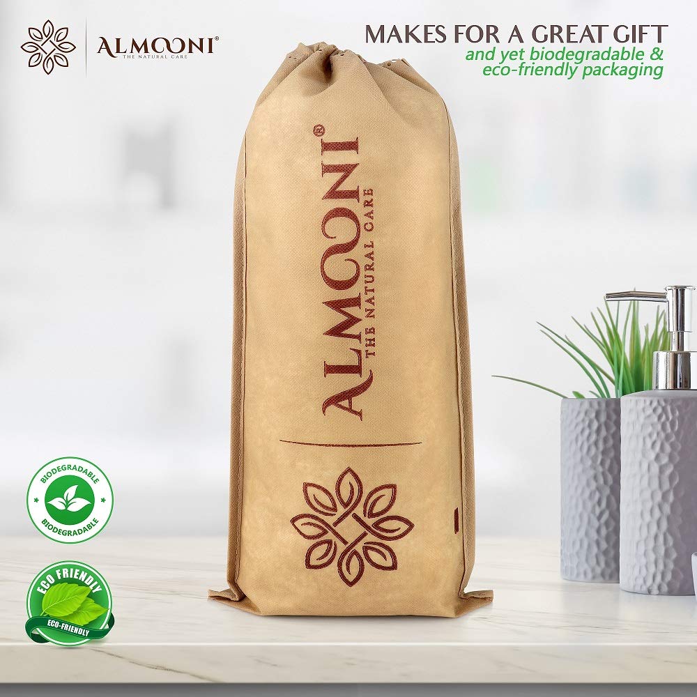 ALMOONI back scrubber suits men and women for comfortable shower use.