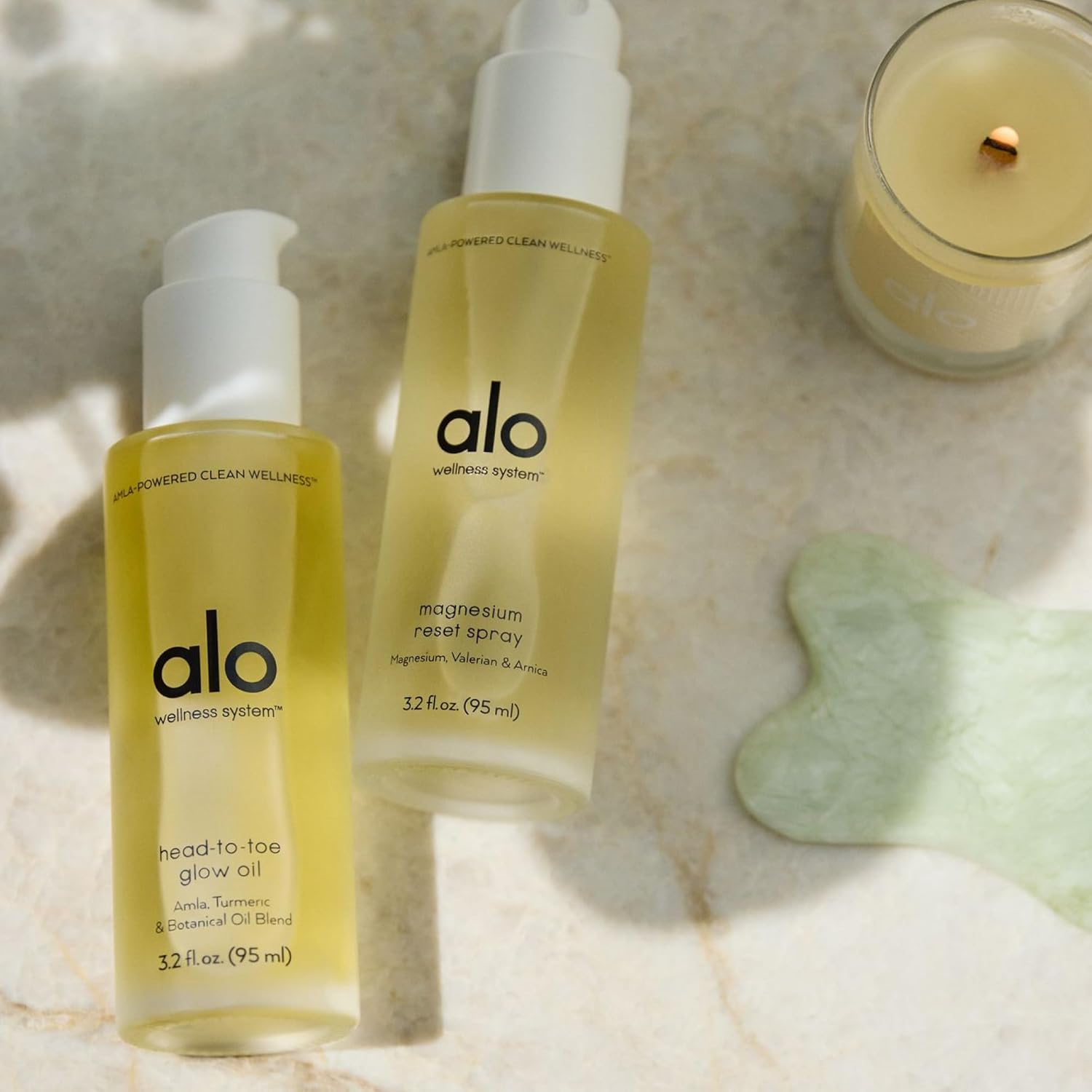 Illustration of ALO Glow Oil ingredients nourishing skin.