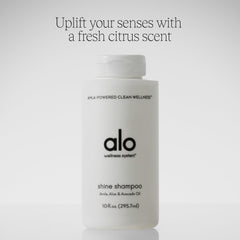 Grapefruit scent indicated on Alo Shine Shampoo packaging for a refreshing cleanse.