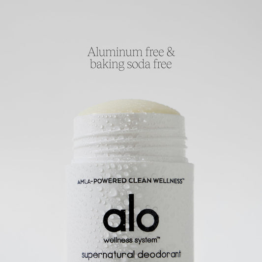 Alo Supernatural Deodorant underarm application close-up for easy daily use.