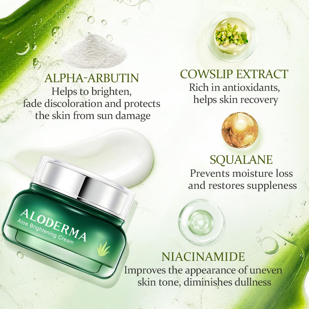 Aloderma cream texture swirl reveals lightweight hydration