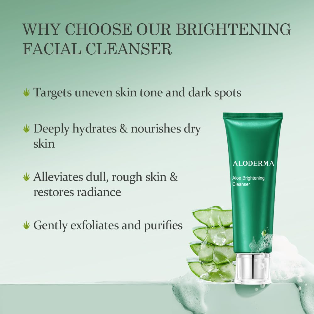 Aloderma Cleanser foamy lather on hand ready for gentle exfoliation.
