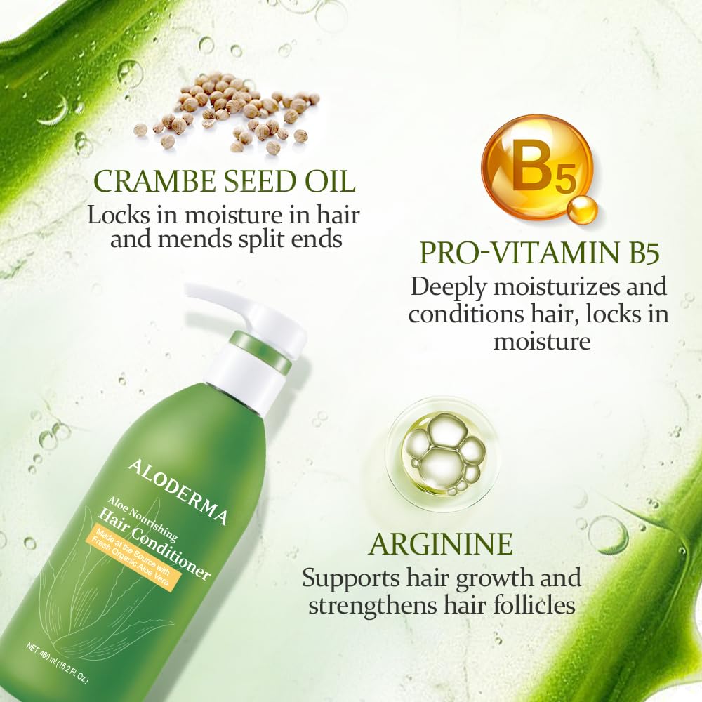 Aloderma crambe seed oil bottle emphasizing natural conditioning base