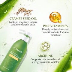 Aloderma crambe seed oil bottle emphasizing natural conditioning base