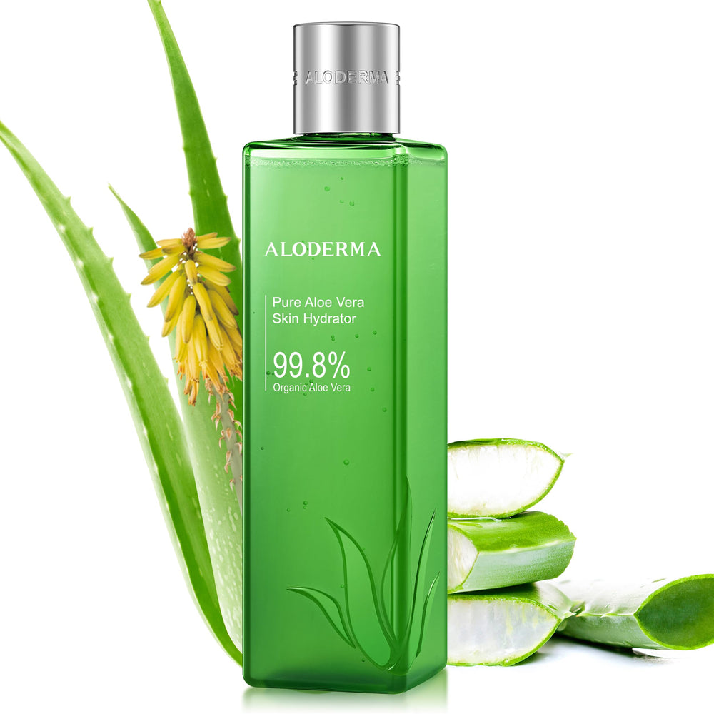 Aloderma Fresh Aloe Vera Face Hydrator bottle offering lightweight hydration.